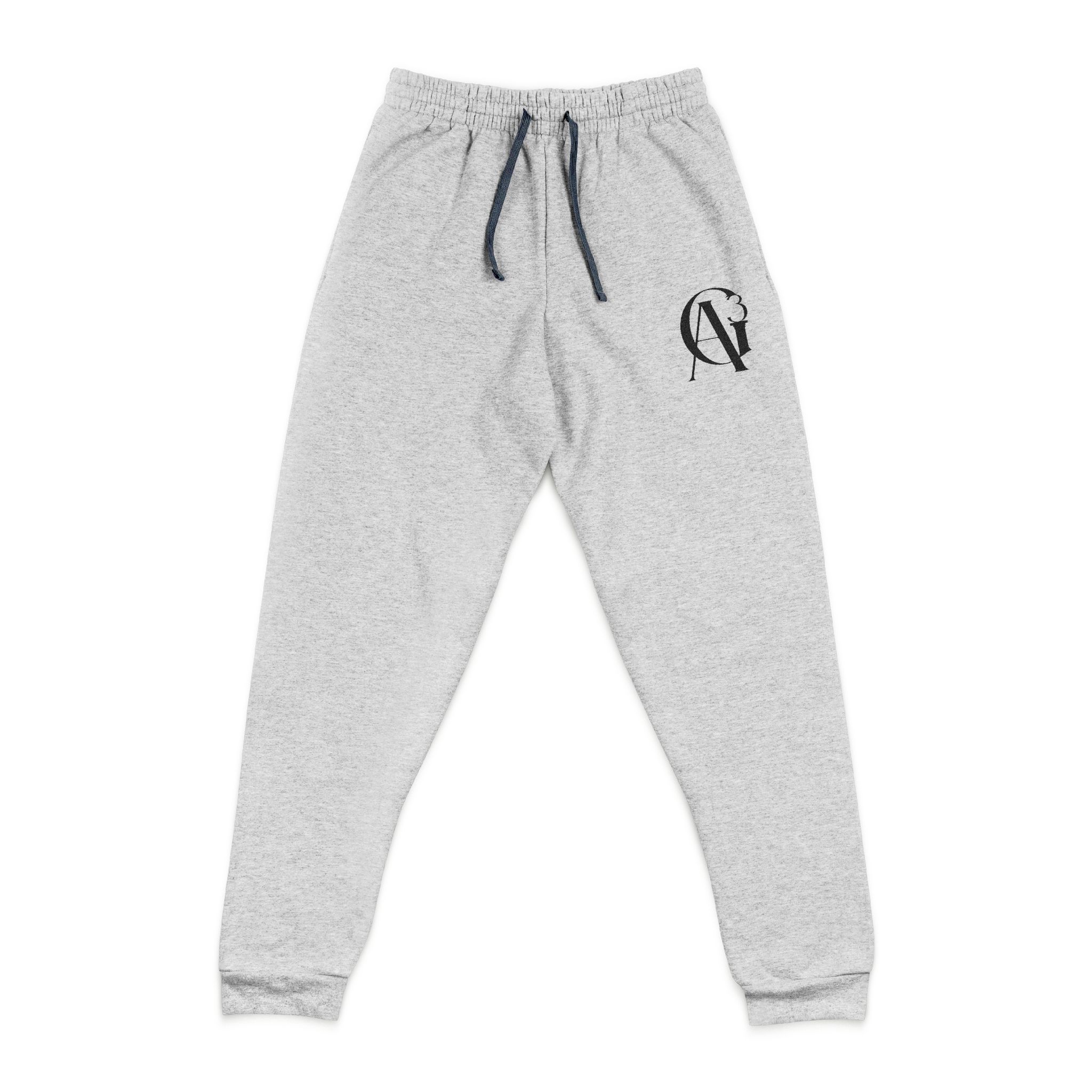 embroidered circle arrow joggers — casual grey sweatpants embroidered circle arrow joggers — casual grey sweatpants