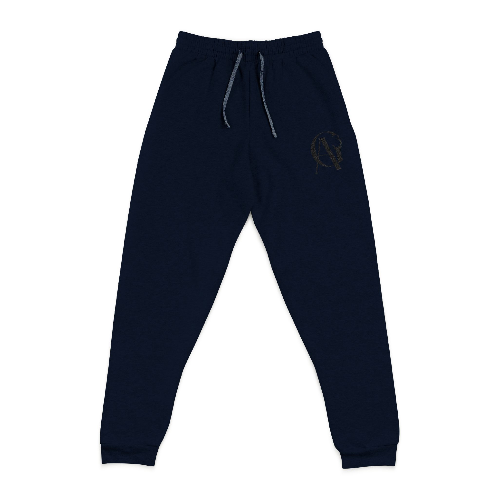 embroidered circle arrow joggers — casual grey sweatpants embroidered circle arrow joggers — casual grey sweatpants